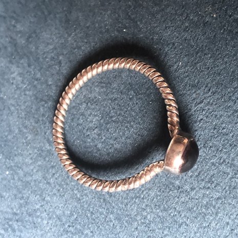 Zilveren ring met prachtige met rubeliet / roze toermalijn, maat 19